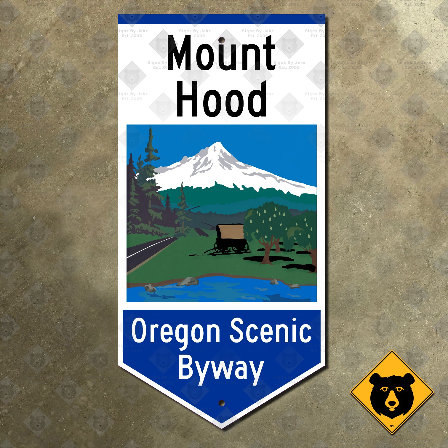 Oregon Mount Hood Scenic Byway route marker highway road sign 8x16