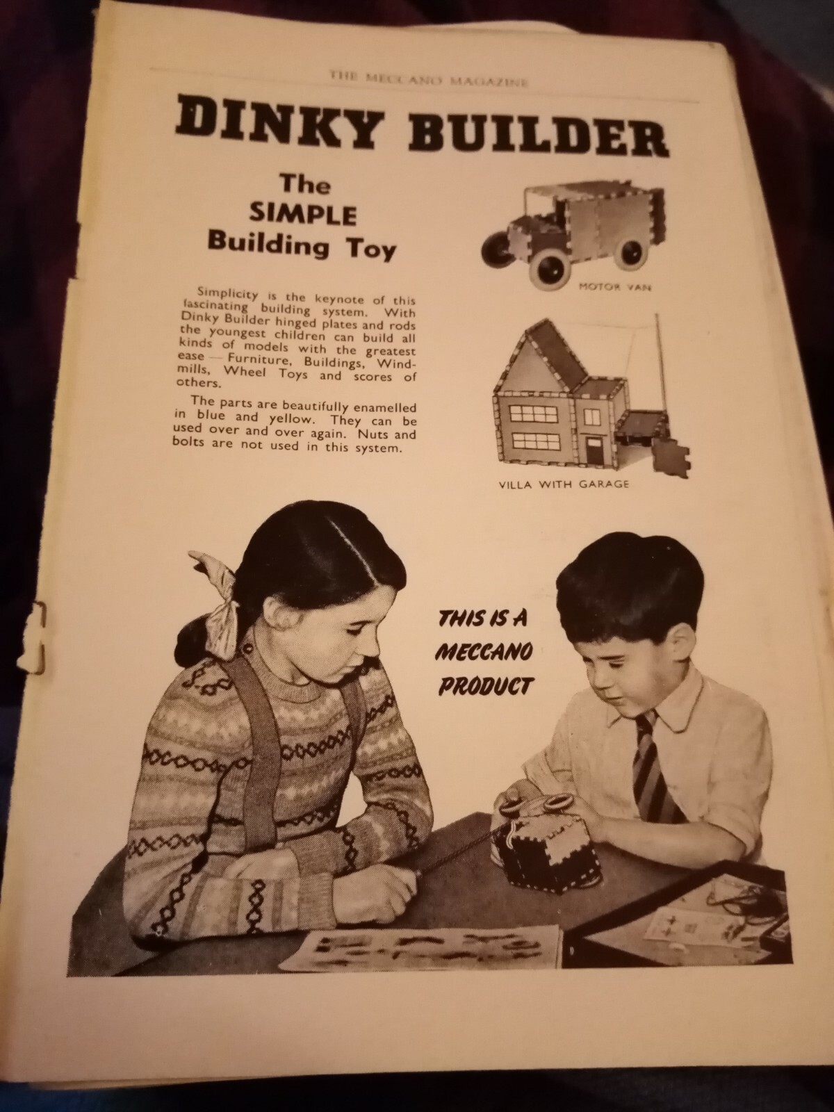 61-9 Ephemera 1950s dinky toys advert building toy 