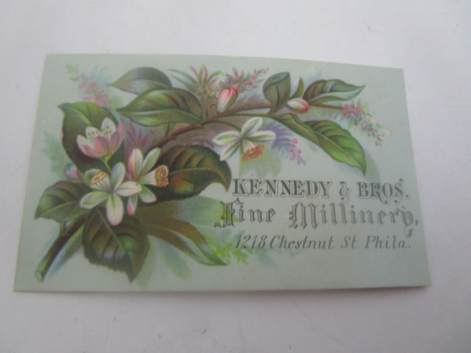 C 1885 Antique Victorian Trade Card Fine Millinery Kennedy & Bros C 1885 Antique Victorian Trade Card Fine Millinery Kennedy & Bros