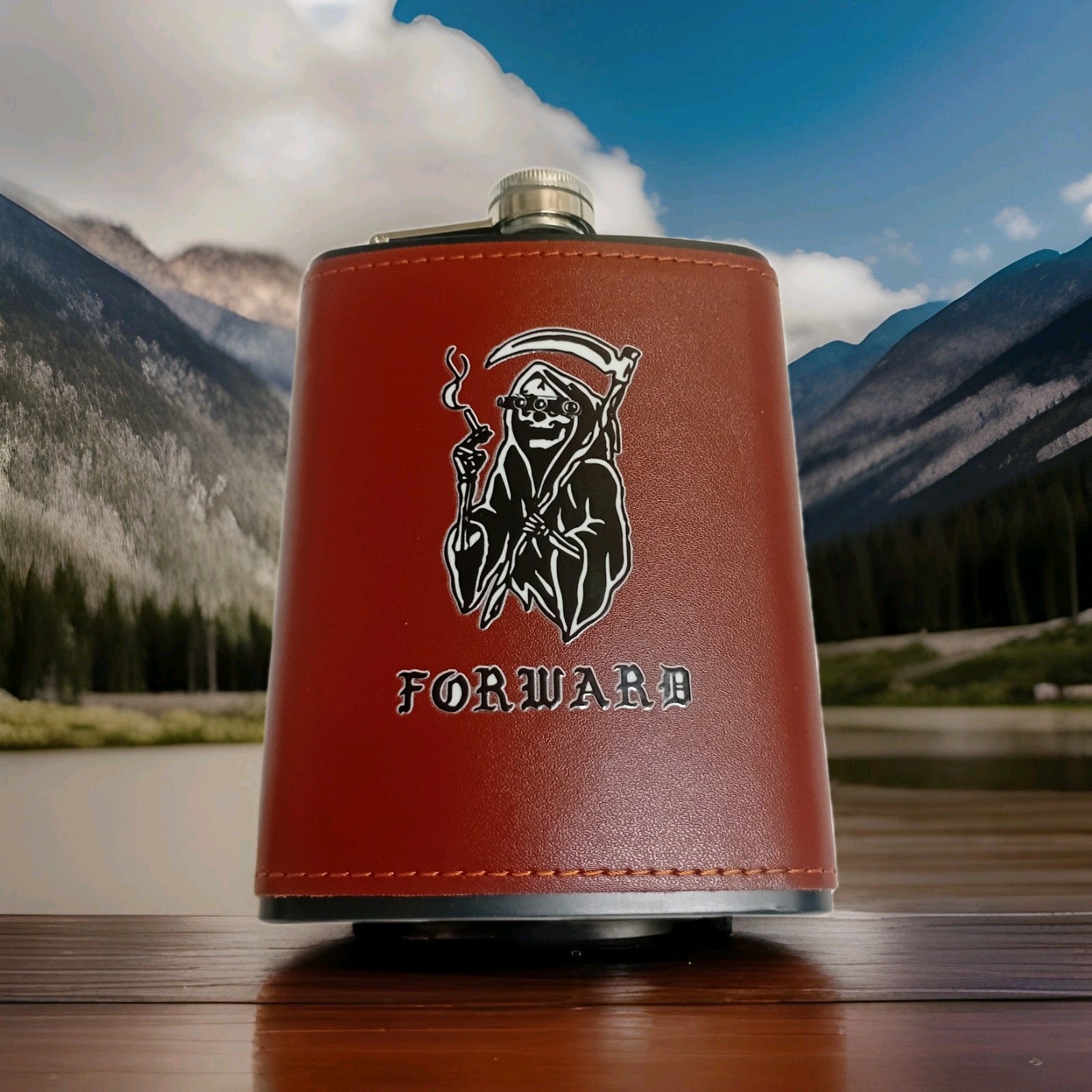 Forward Observations Group FOG 8oz Flask Brown Leather 
