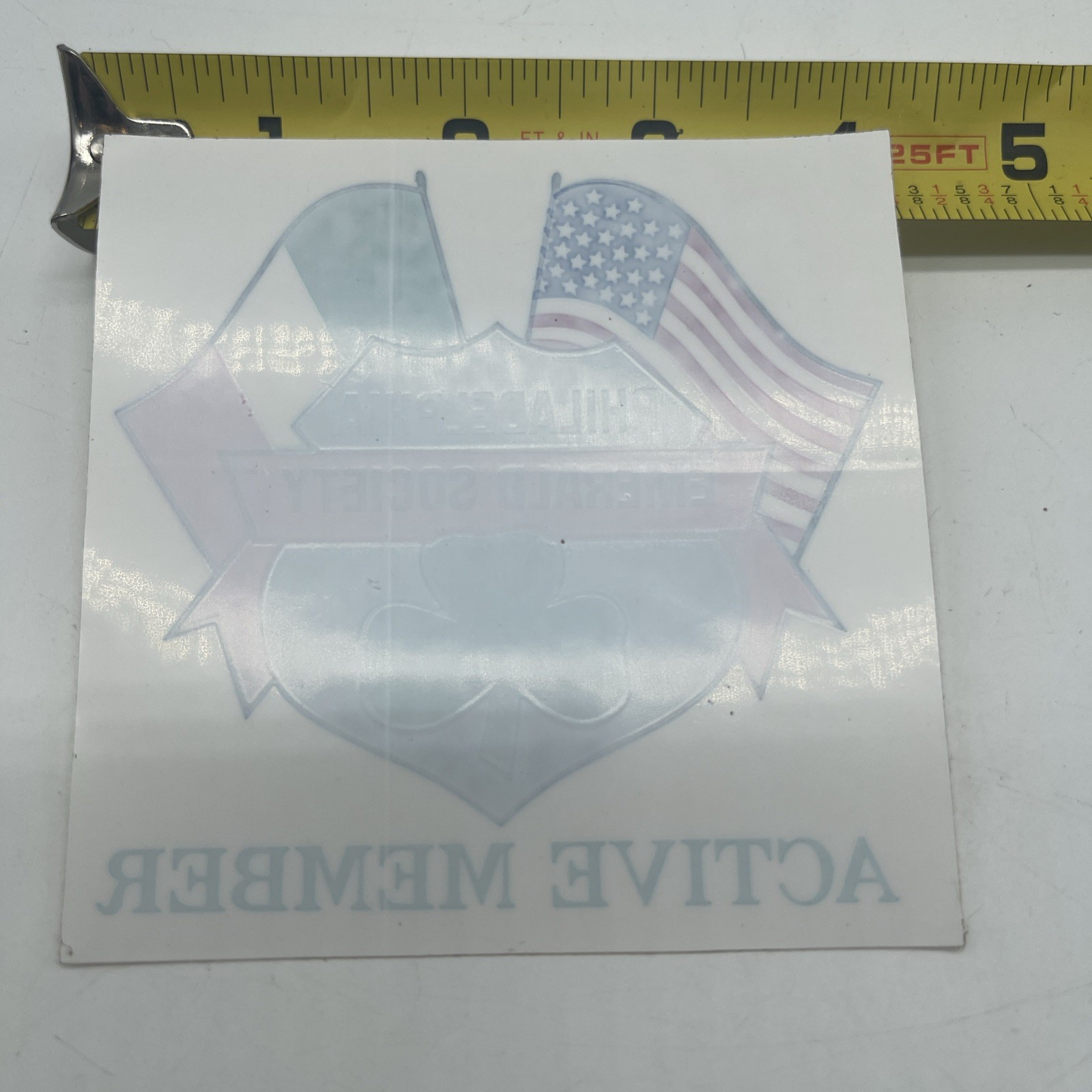 Active Member Philadelphia Emerald Society Award Sticker Window Decal 4” Square