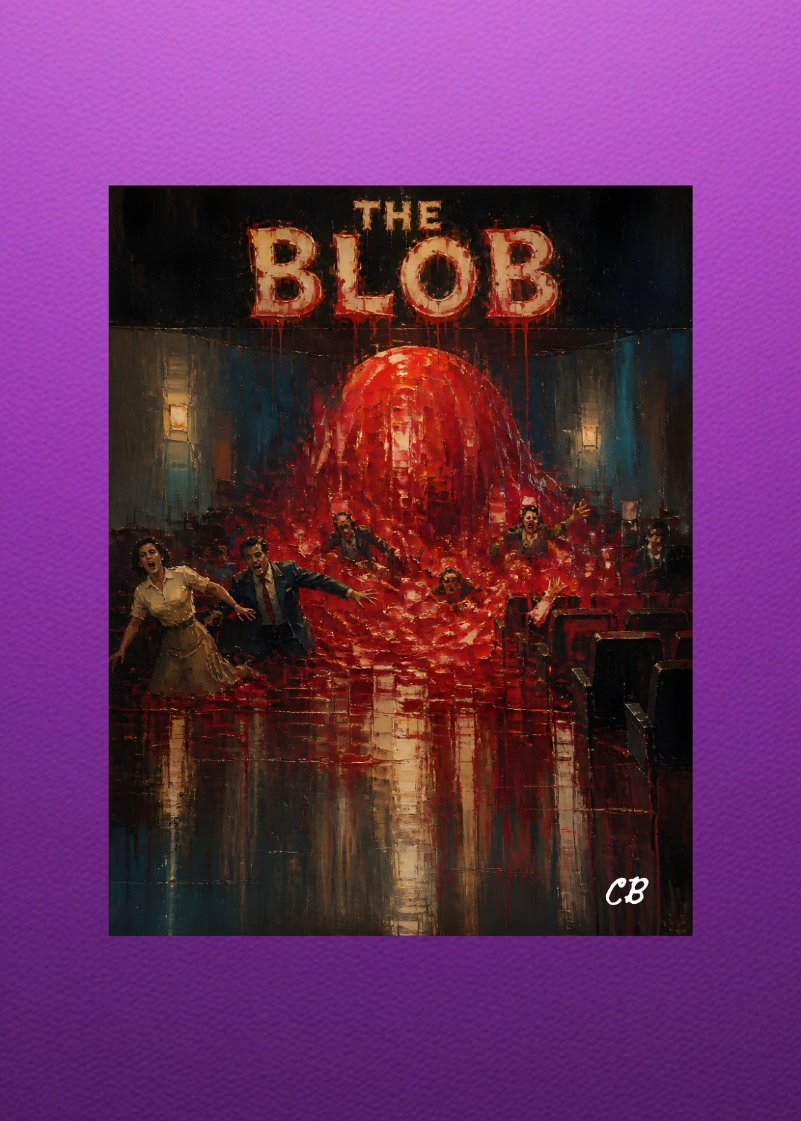 The Blob Reimagined ACEO Giclee Print | Retro Sci-Fi Horror | 1950s Monster