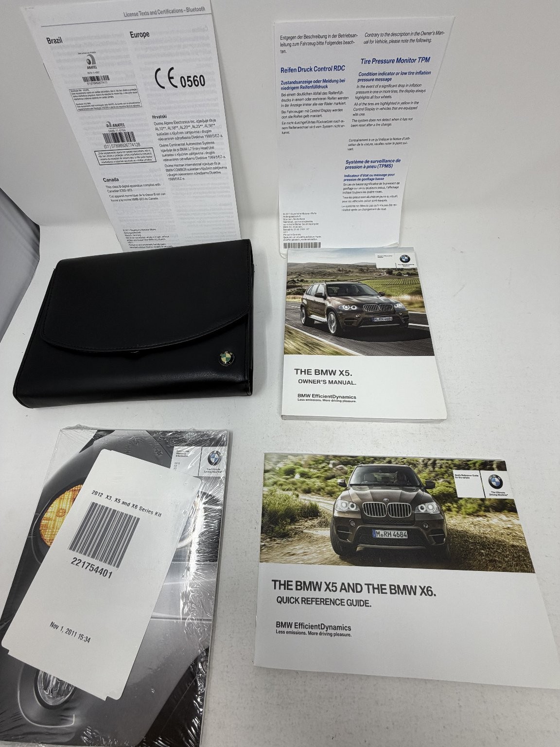 2012 BMW X5 Owners Manual Set
