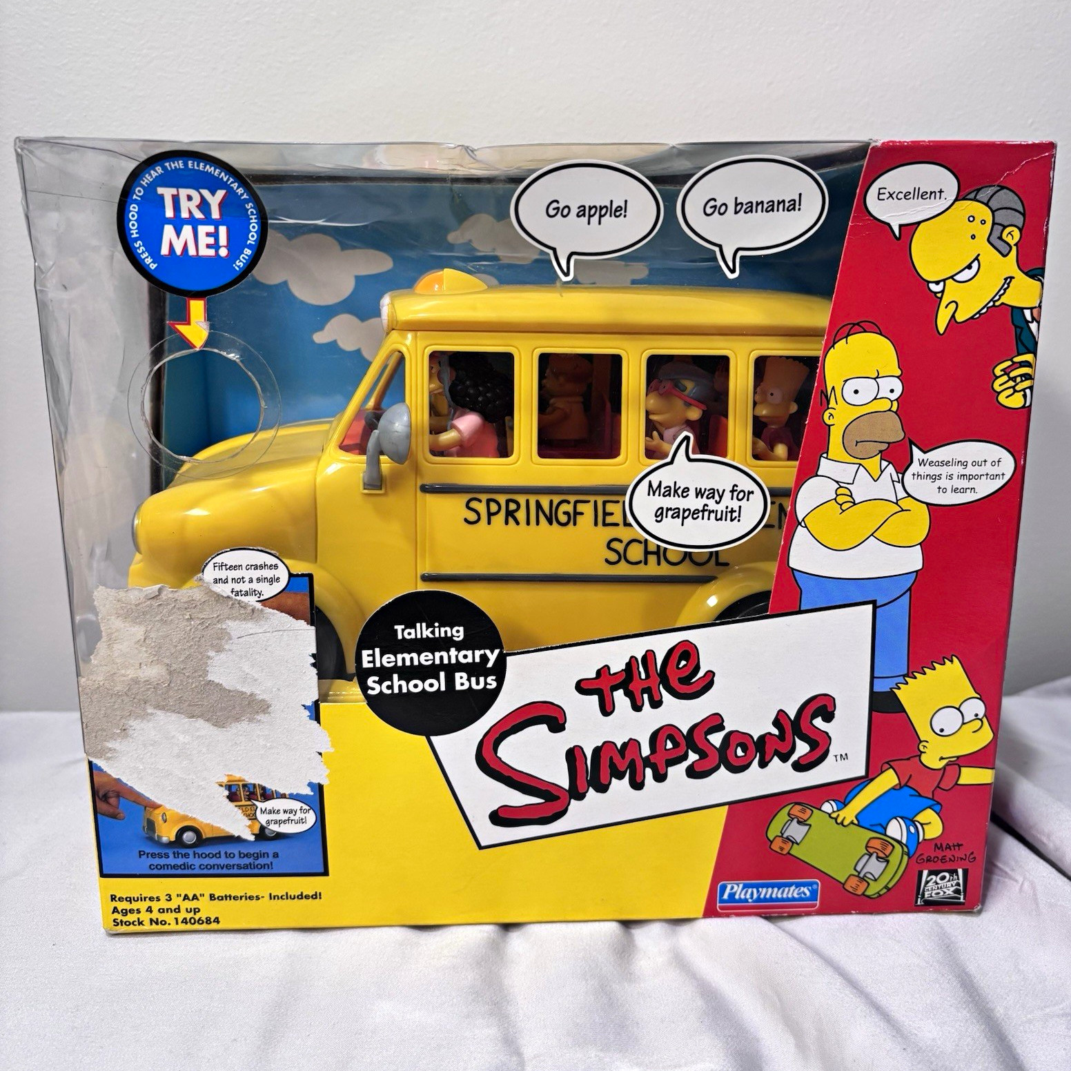 Playmates Simpsons Talking Elementary School Bus Figure Set w/ Figurines 2002