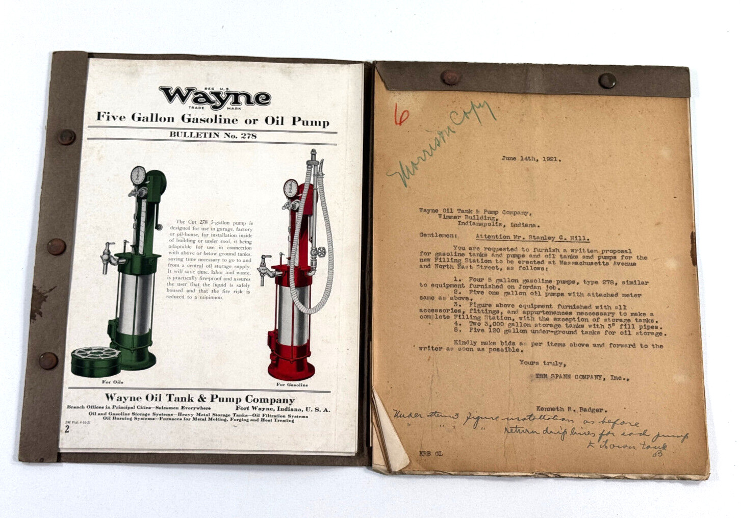 RARE 1921 Wayne Gas & Oil Pump Catalog Letters WOW Indianapolis Indiana RARE 1921 Wayne Gas & Oil Pump Catalog Letters WOW Indianapolis Indiana