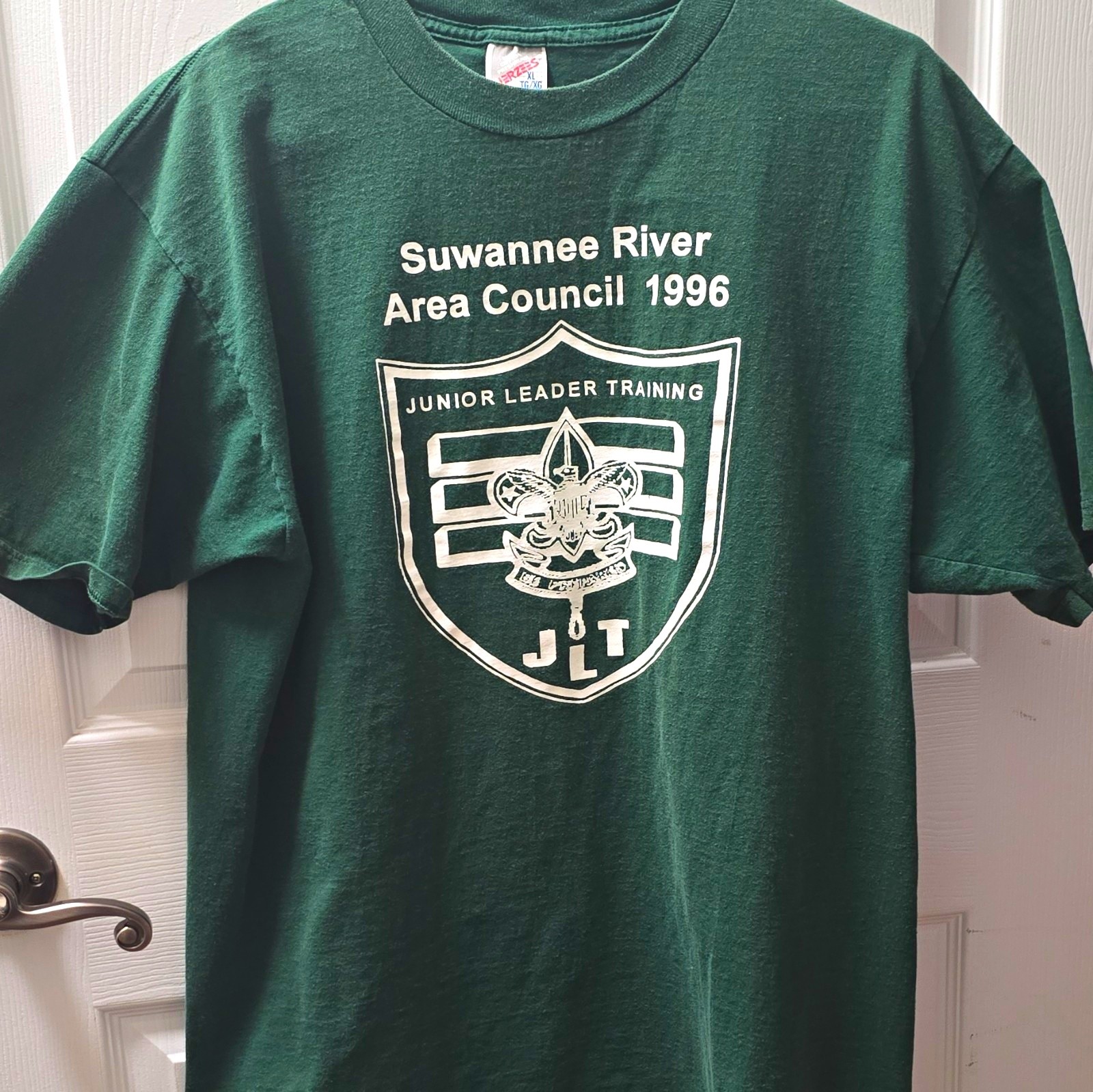 Boy Scouts 1996 Junior Leader Training T-Shirt XL w/ Neckerchief, Patch & Pin