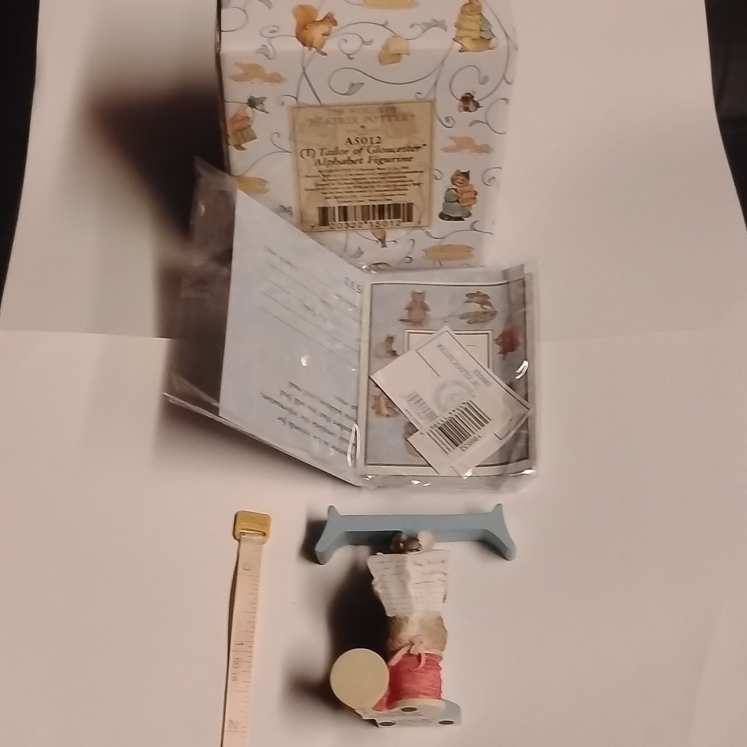 Enesco Tailor of Gloucester Alphabet Mouse Figurine A5012 Resin