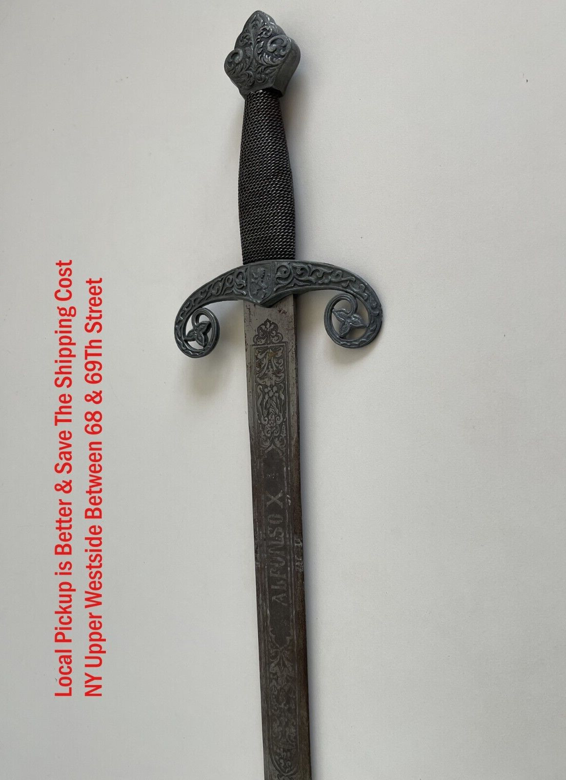 Old Vintage Alfonso Alphonso X Sword Toledo Medieval Weapon Dagger Blade Knife