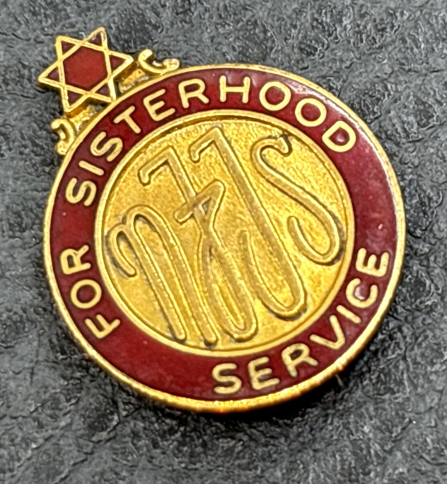 Vintage Gold Filled Red Enamel Shilling NY Sisterhood Service Pin Star of David Vintage Gold Filled Red Enamel Shilling NY Sisterhood Service Pin Star of David