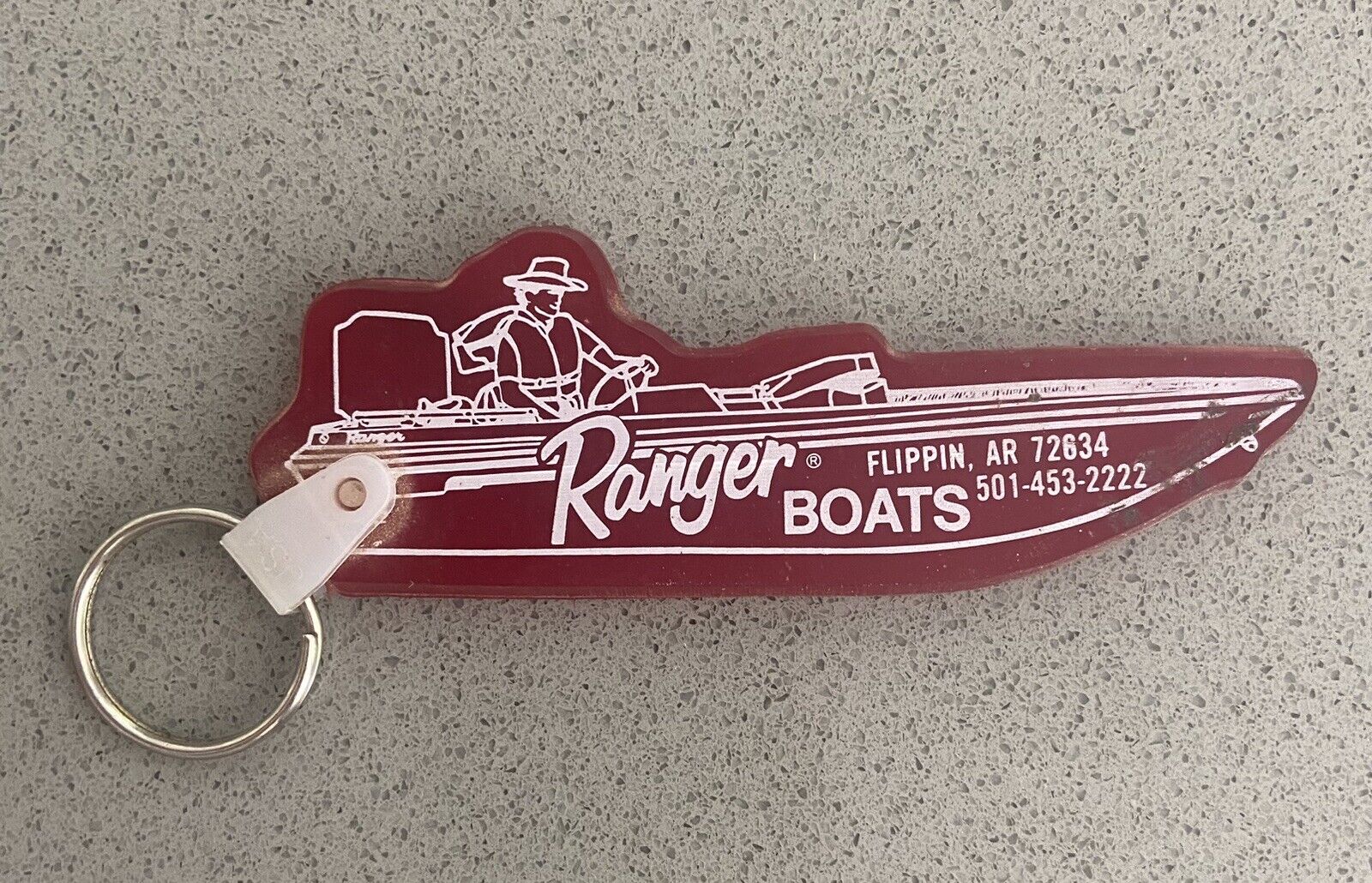 Vintage RANGER BOATS Key Ring Fob Forrest Driving A Ranger
