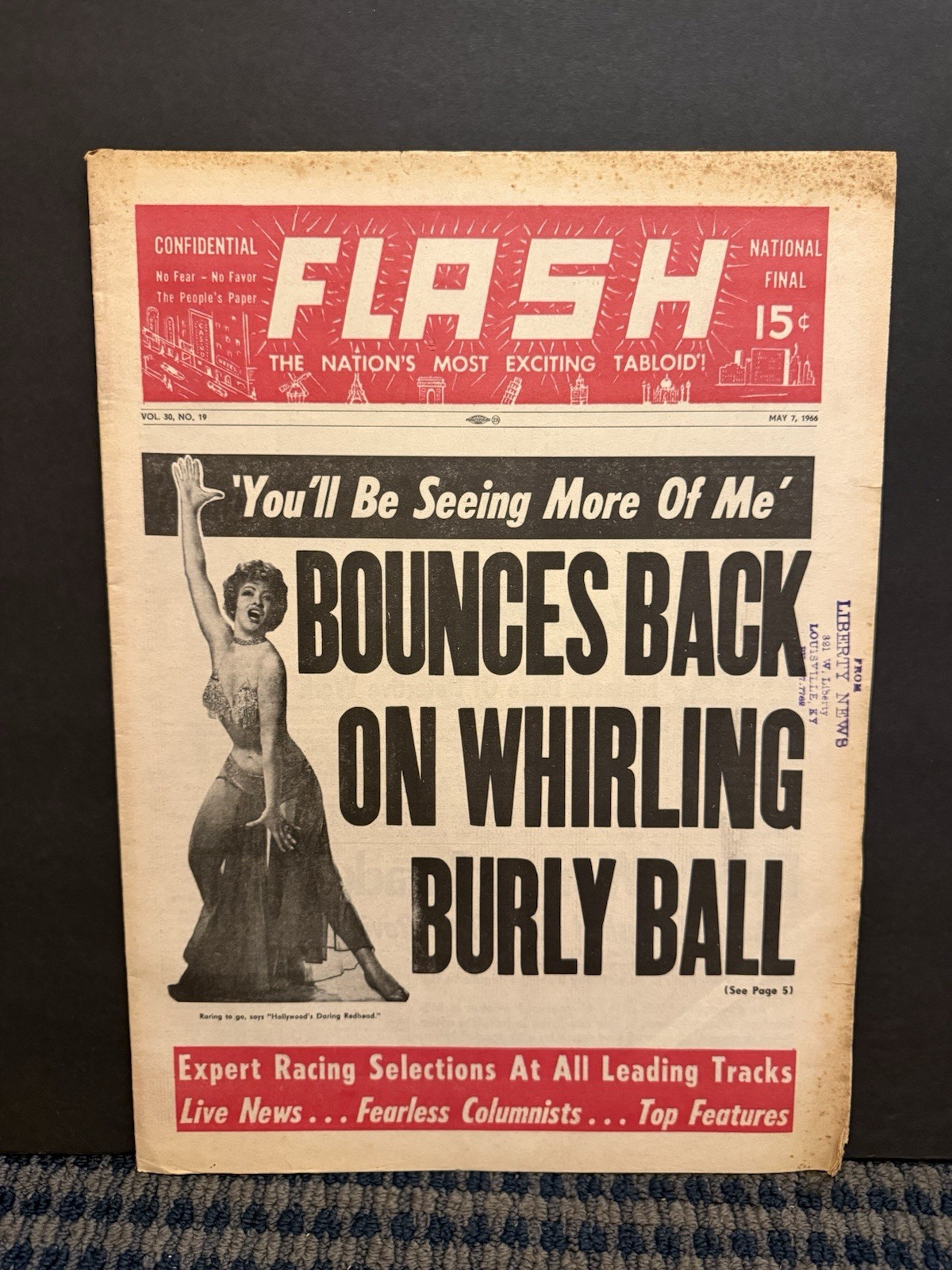 1966 Confidential Flash NewsPaper, Marijuana Myth Lot of Hot Air  (VRN10/O)