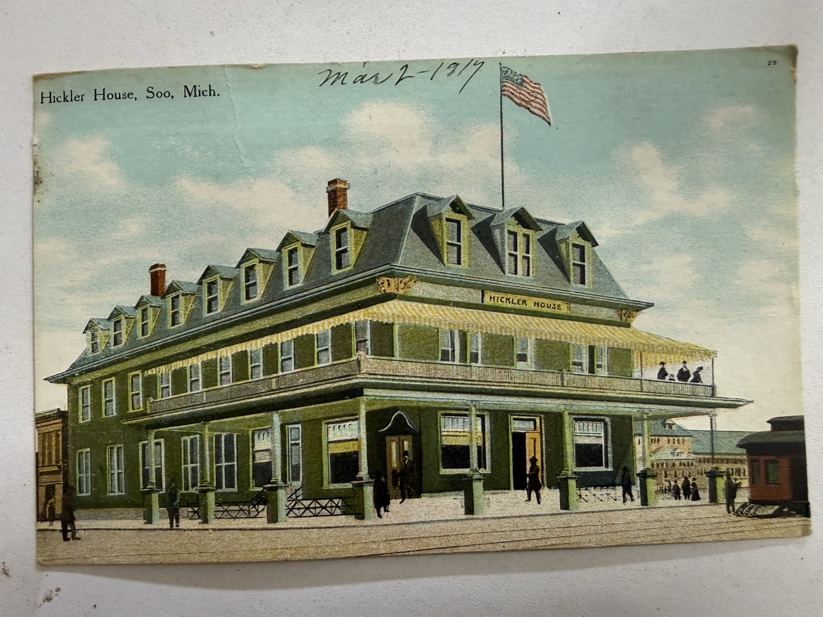 1917 Hickler House Sault Ste Marie Michigan Antique Postcard Soo Hotel