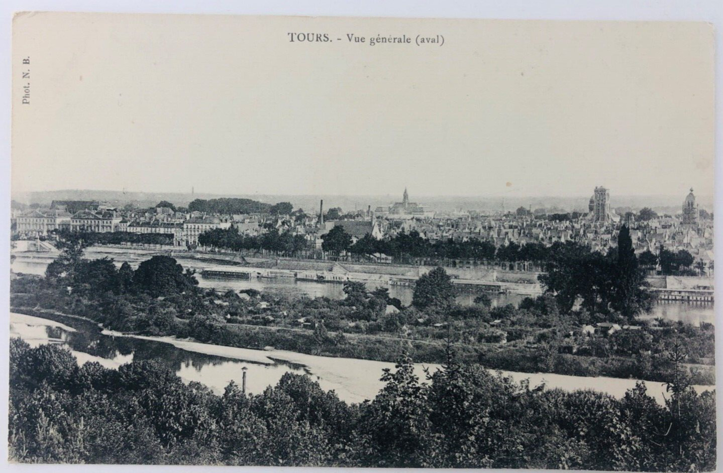 Vintage Tours France Vue Generale Aerial View Postcard P193