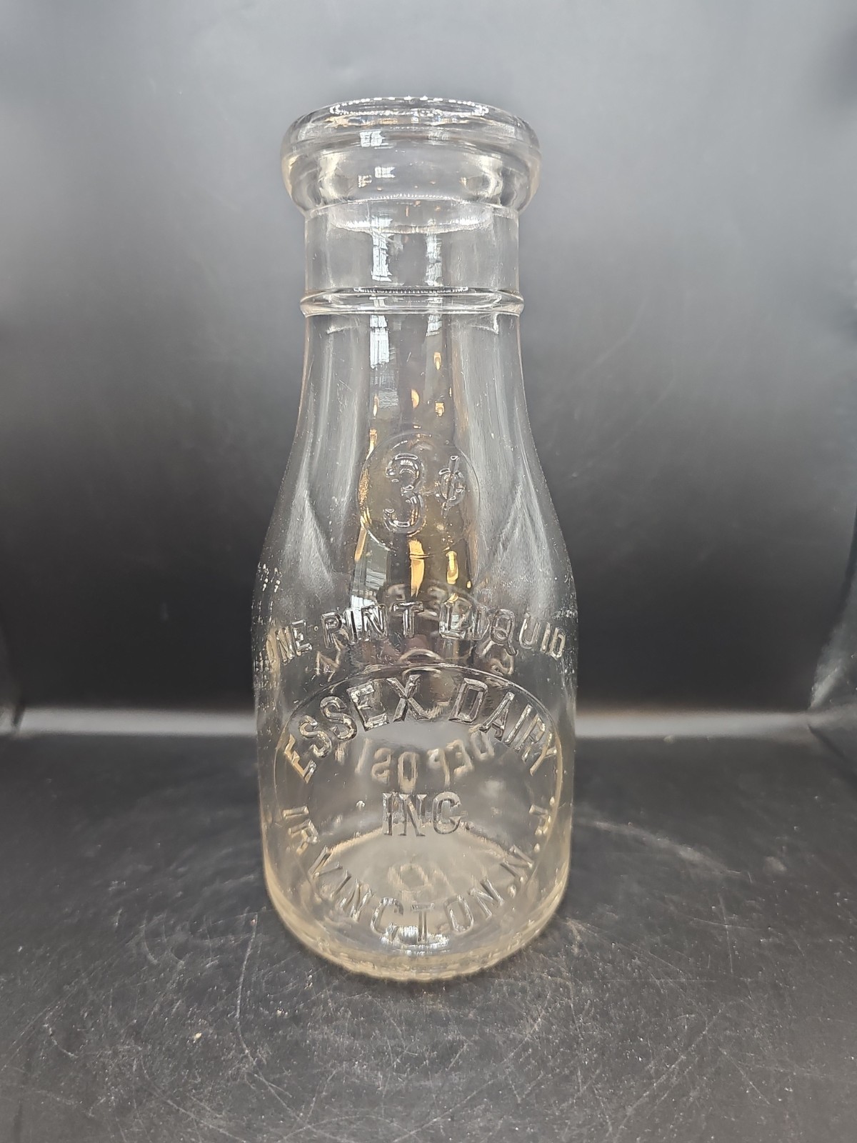 TREP milk bottle NJ Irvington Essex Double slug plate cream ring New Jersey