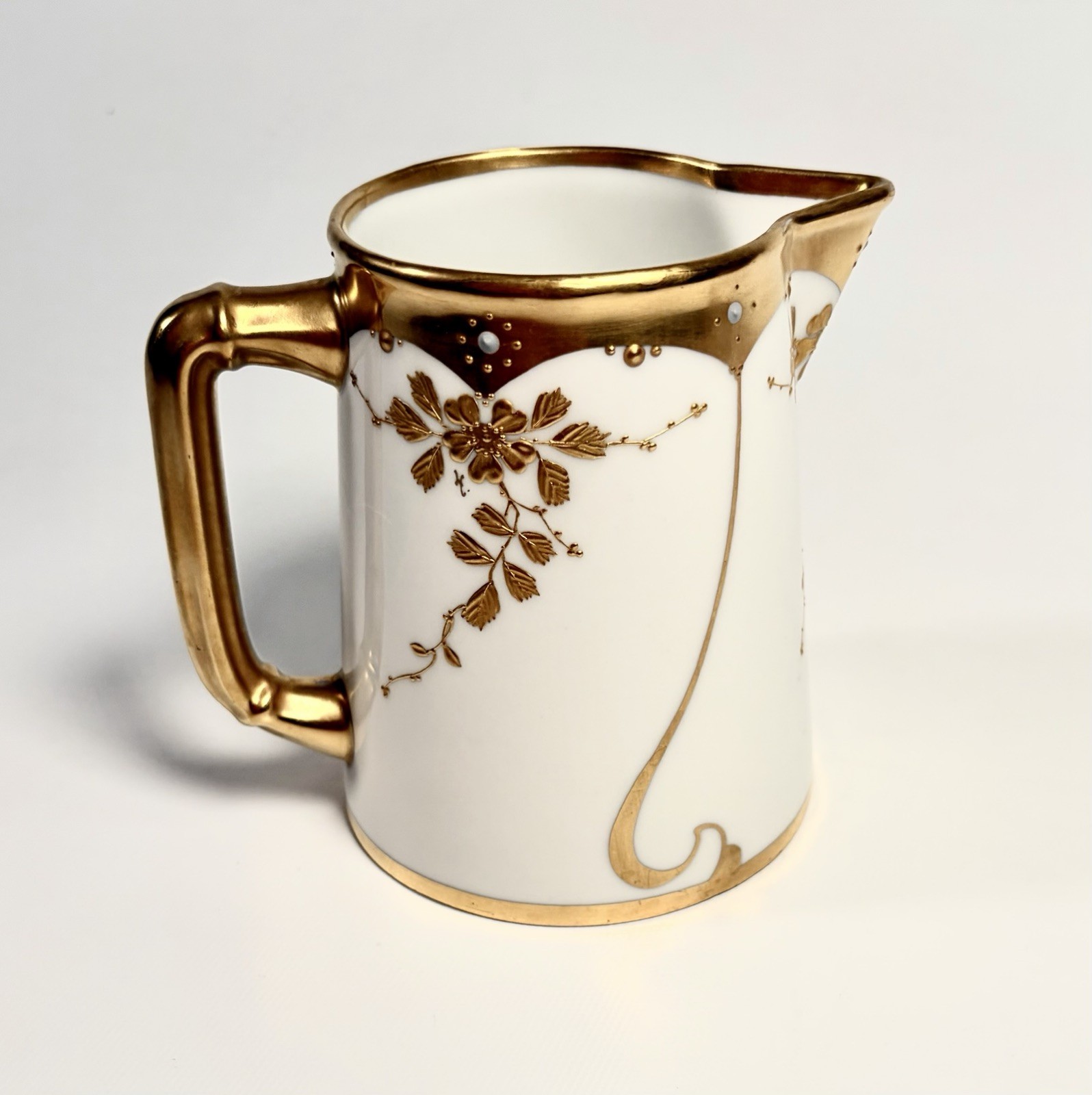Antique Limoges/ Pickard Hand-Painted, Signed Porcelain Pitcher/Creamer ca. 1905 Antique Limoges/ Pickard Hand-Painted, Signed Porcelain Pitcher/Creamer ca. 1905