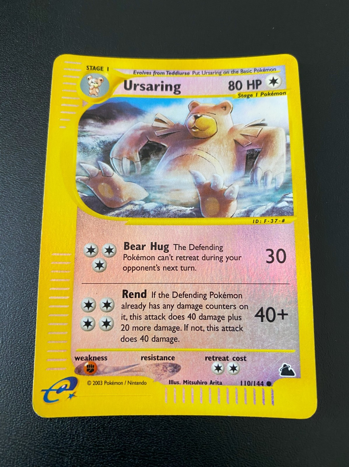 POKEMON URSARING REVERSE HOLO FOIL 110/144 SKYRIDGE ENGLISH GD/EX POKEMON URSARING REVERSE HOLO FOIL 110/144 SKYRIDGE ENGLISH GD/EX