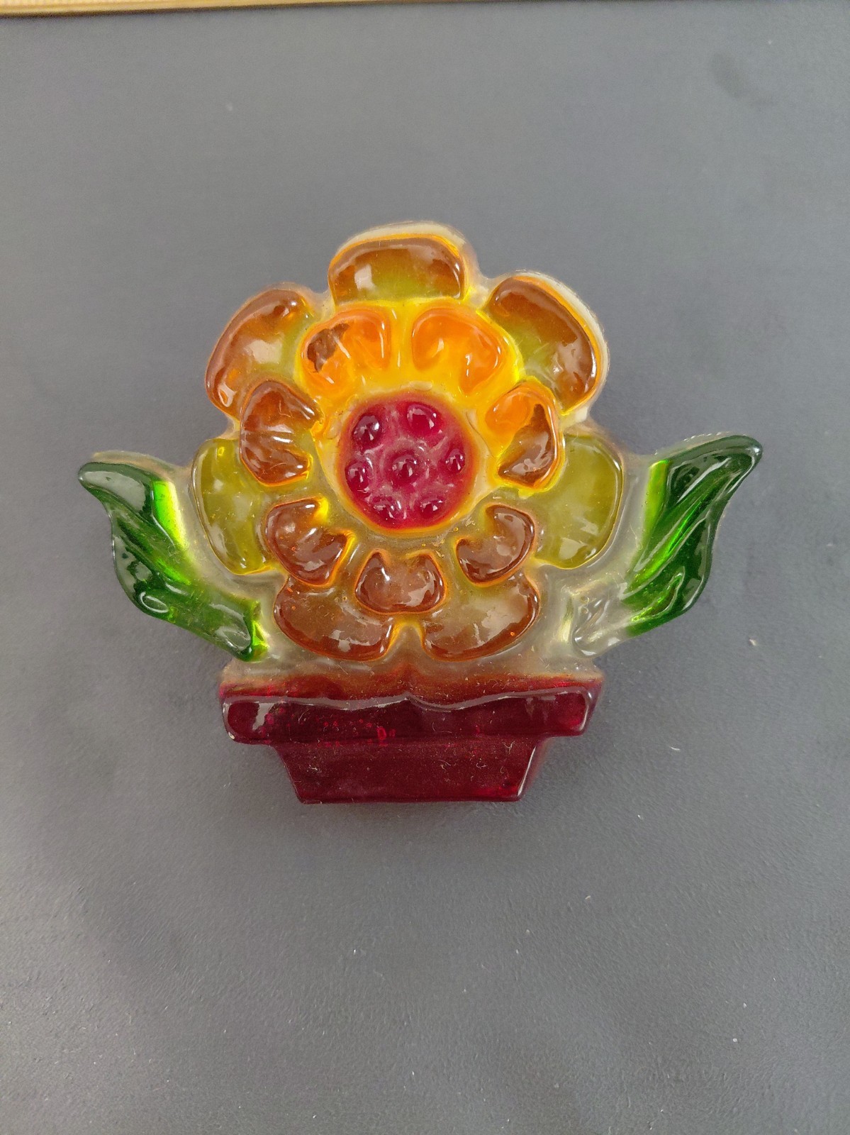 Vintage 1970s Flower Power Night Light Acrylic Neon Glow Potted Tulip Groovy