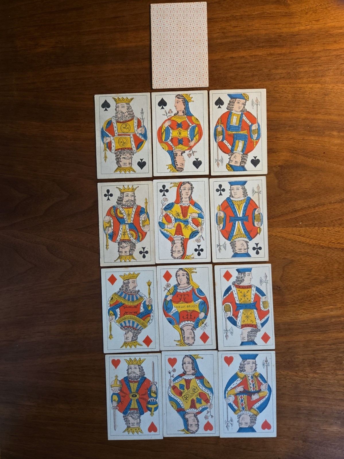 Rare Antique c.1865 Daveluy Bruges Playing Cards - Complete 32-Card Piquet Deck Rare Antique c.1865 Daveluy Bruges Playing Cards - Complete 32-Card Piquet Deck