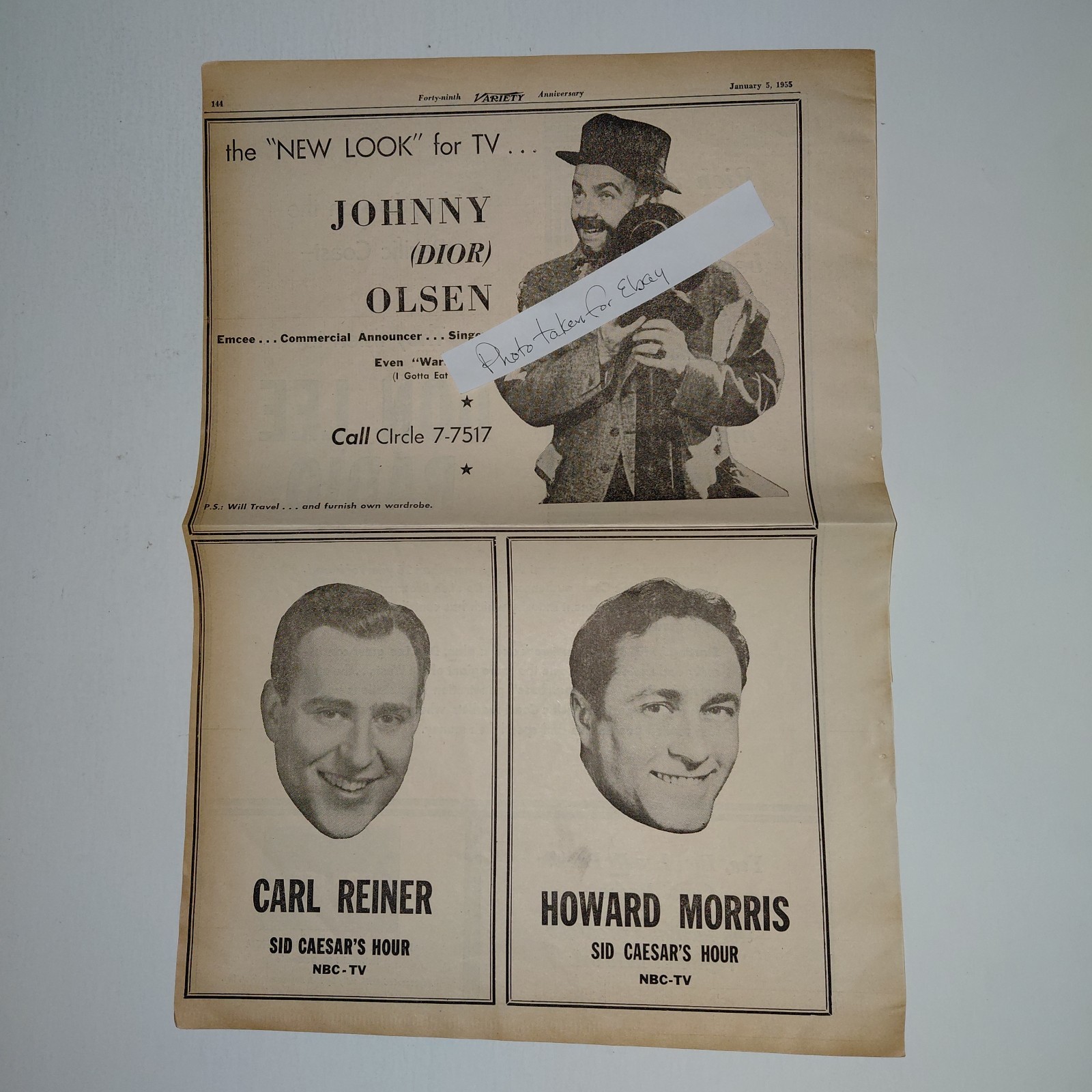 Original 1955 Carl Reiner, Howard Morris, Don Lee Radio Industry Clipping ad