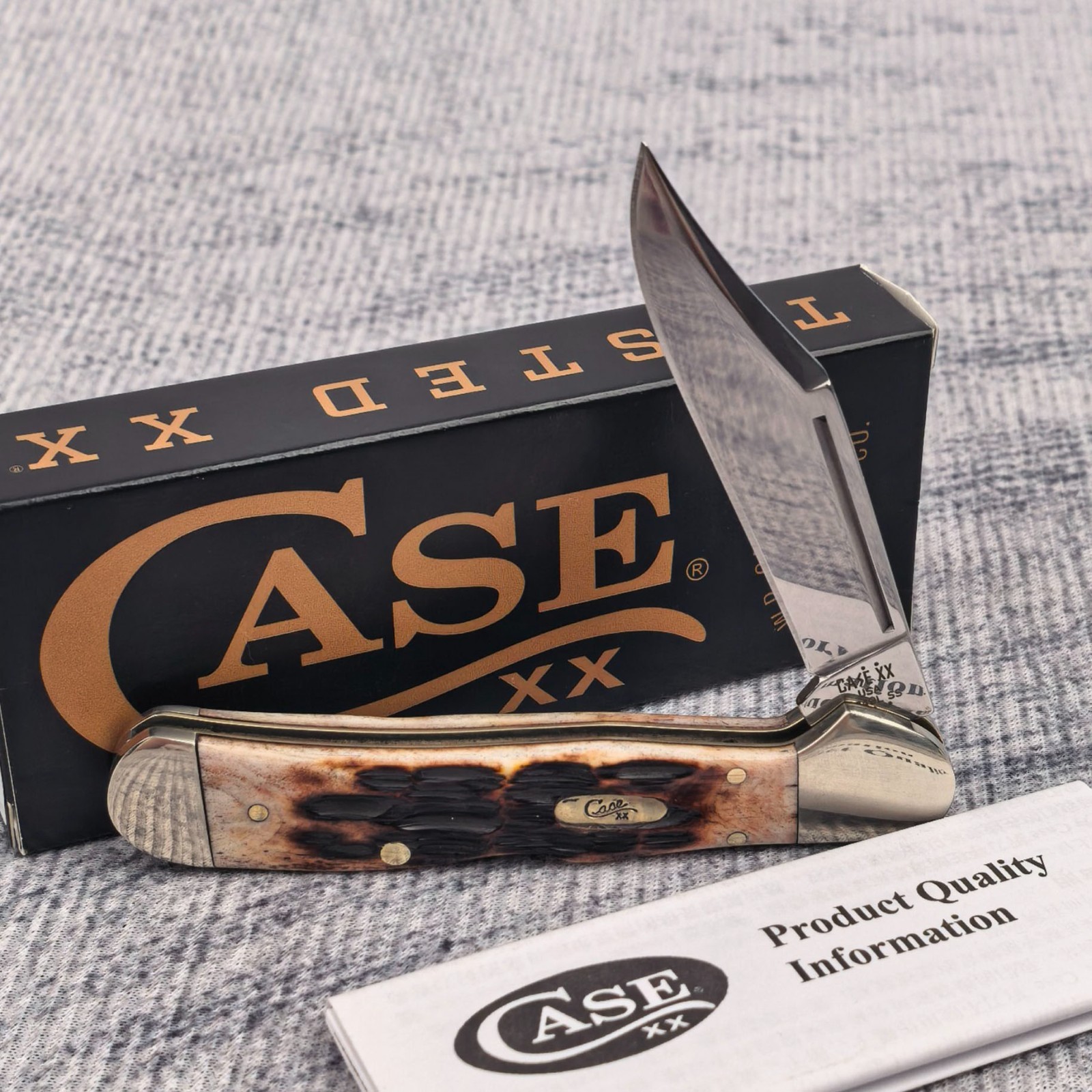 Case XX Jigged 6.5 Bone Stag Mini CopperLock Pocket Knife 65327