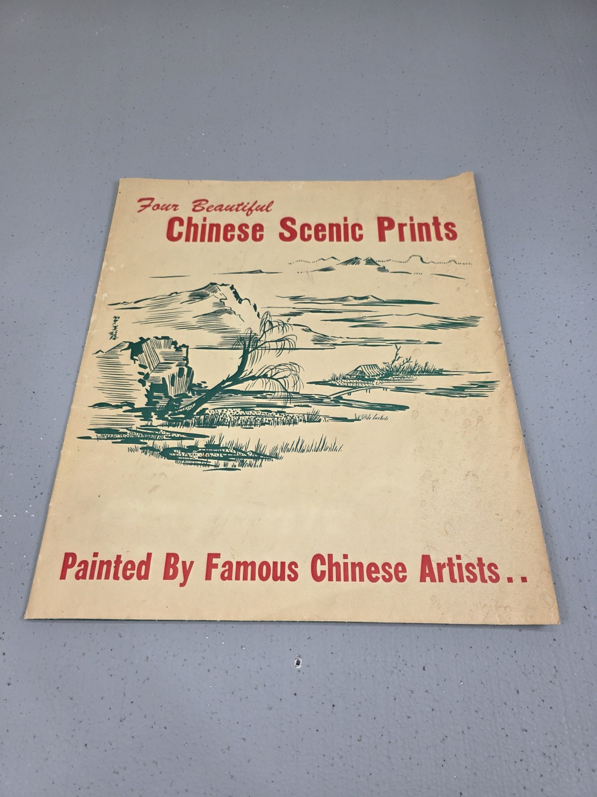 4 Beautiful Chinese Scenic Prints Painted by Famous Chinese Artists. Collectible 4 Beautiful Chinese Scenic Prints Painted by Famous Chinese Artists. Collectible