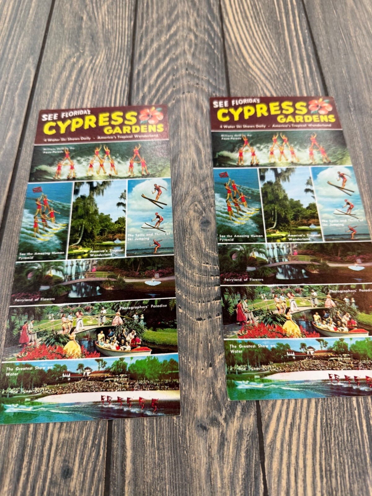 Vintage 1960s Cypress Gardens Florida Travel Brochures Set Of 2