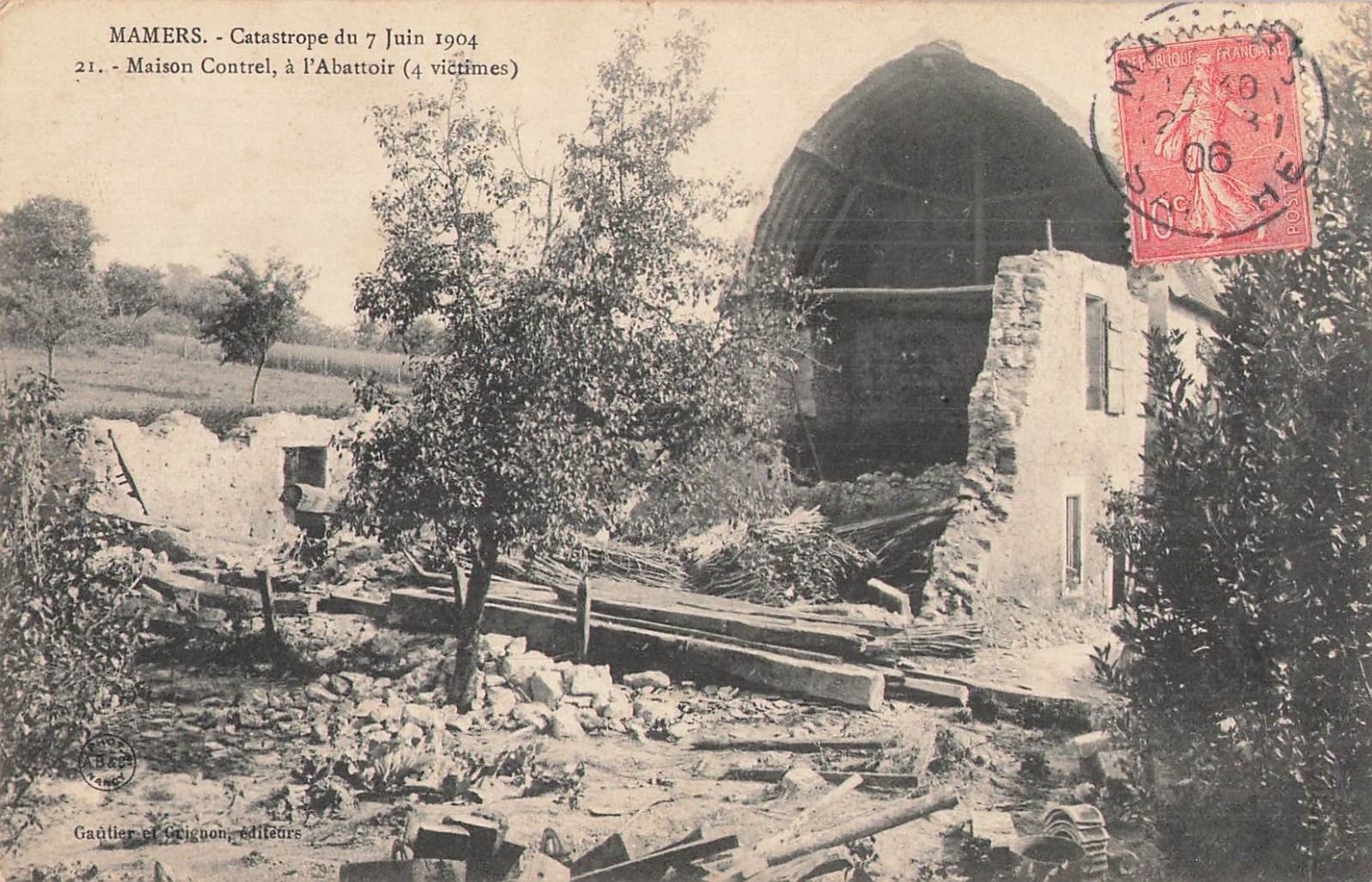 mamers, la catastrophe du 7 juin 1904.  88128