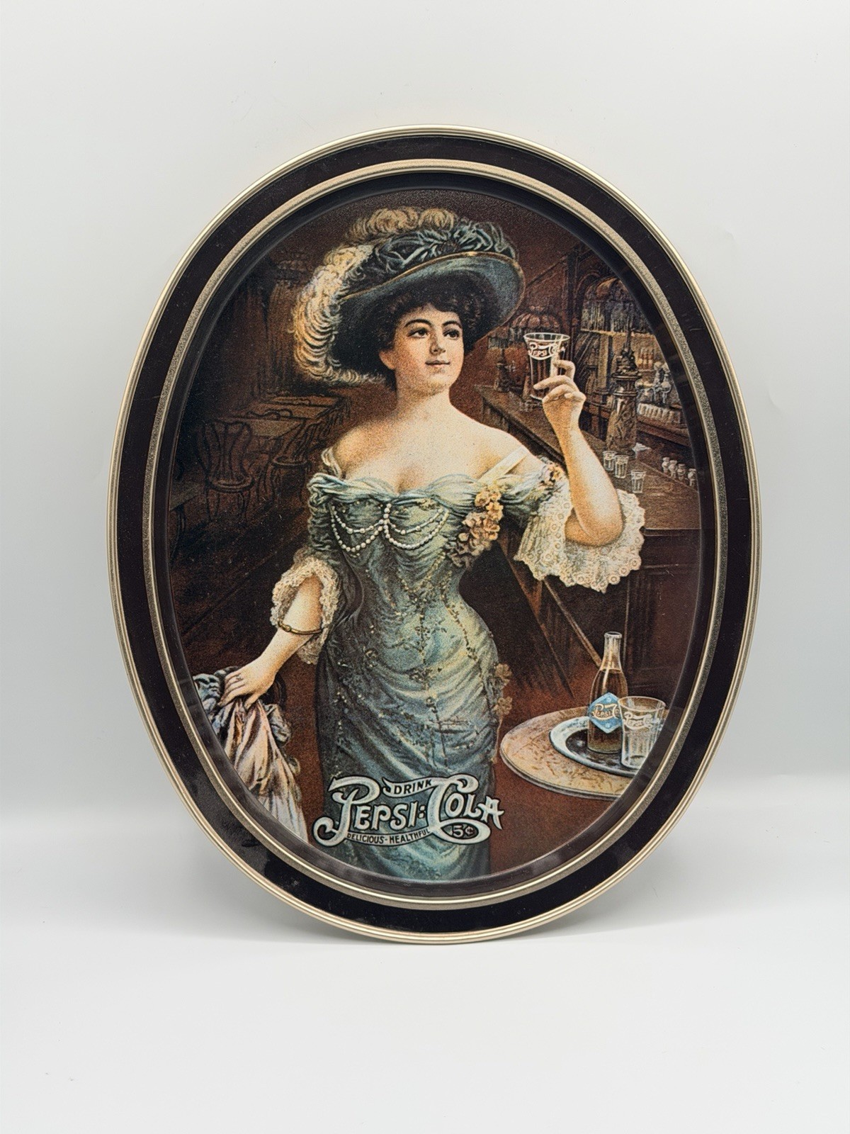 VTG Pepsi Cola Metal Tray Victorian Woman 14.5x11.5 Serve Barware Wall Decor VTG Pepsi Cola Metal Tray Victorian Woman 14.5x11.5 Serve Barware Wall Decor