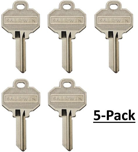 5/Pk - Brand New GENUINE BALDWIN Key Blanks ... 5-Pin C Key Way, Nickel-Silver 5/Pk - Brand New GENUINE BALDWIN Key Blanks ... 5-Pin C Key Way, Nickel-Silver