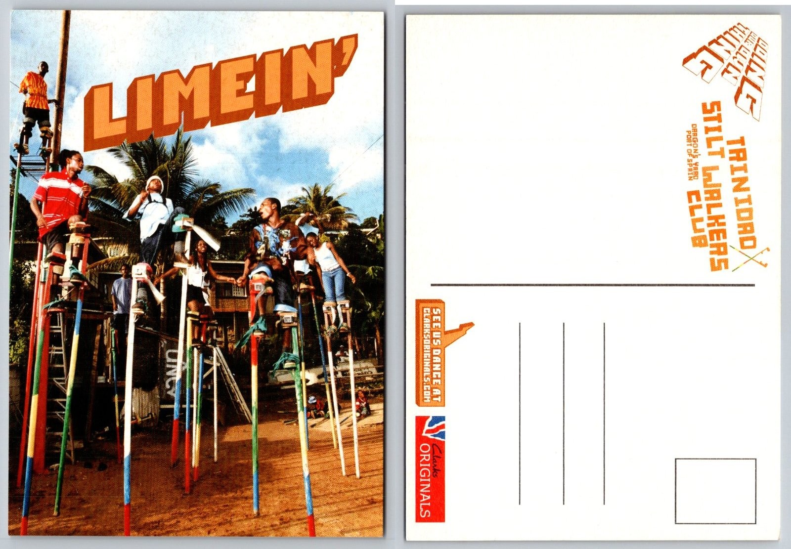 Continental Trinidad Port of Spain Stilt Walkers Club Postcard Continental Trinidad Port of Spain Stilt Walkers Club Postcard