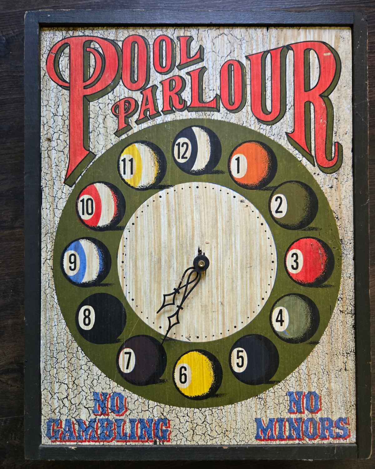 Vintage George Nathan Associates Pool Parlor Wall Clock Wood Sign 276 Vintage George Nathan Associates Pool Parlor Wall Clock Wood Sign 276