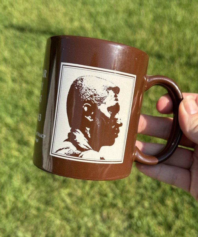 Vintage Medgar Evers Civil Rights NAACP Commemorative Coffee Mug Quote 1963