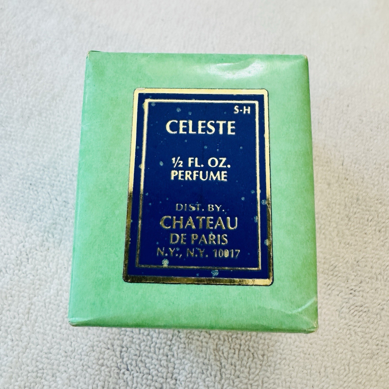 Vintage CELESTE 1/2 FL. OZ. Perfume Chateau De Paris NOS in Box Sealed