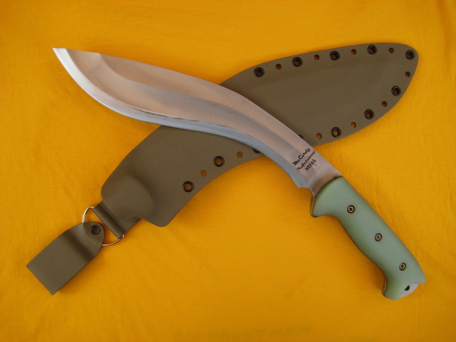 KUKRI - NEW Custom McCurdy - ON SALE - NEPAL - GREEN KUKRI - NEW Custom McCurdy - ON SALE - NEPAL - GREEN