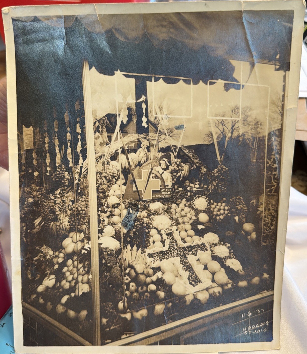 Vintage 1937 Produce Store Window Display Photograph Hodges Studio Vintage 1937 Produce Store Window Display Photograph Hodges Studio