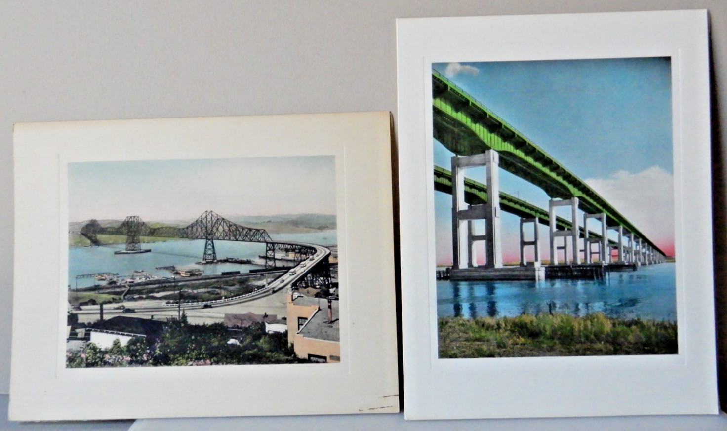 Bridges Carquinez Strait & Raritan River: 2 Robinson & Steinman Cards '47 + '55