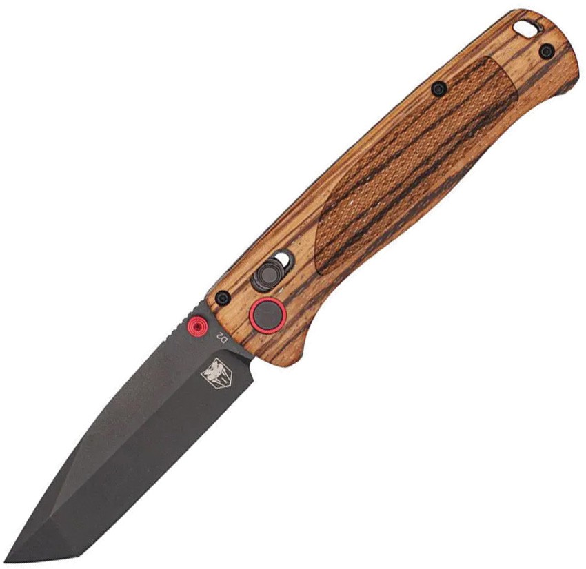 Cobratec Bar Lock Zebra Wood Tanto Folding Knife 3 in