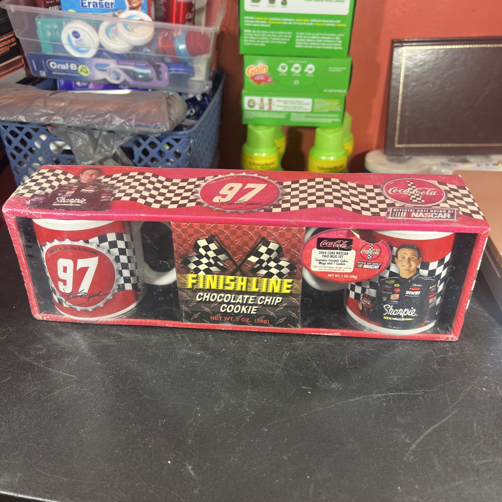 Coca Cola NASCAR Finish Line Chocolate Chip Cookie Coffee Mug NIB  2004