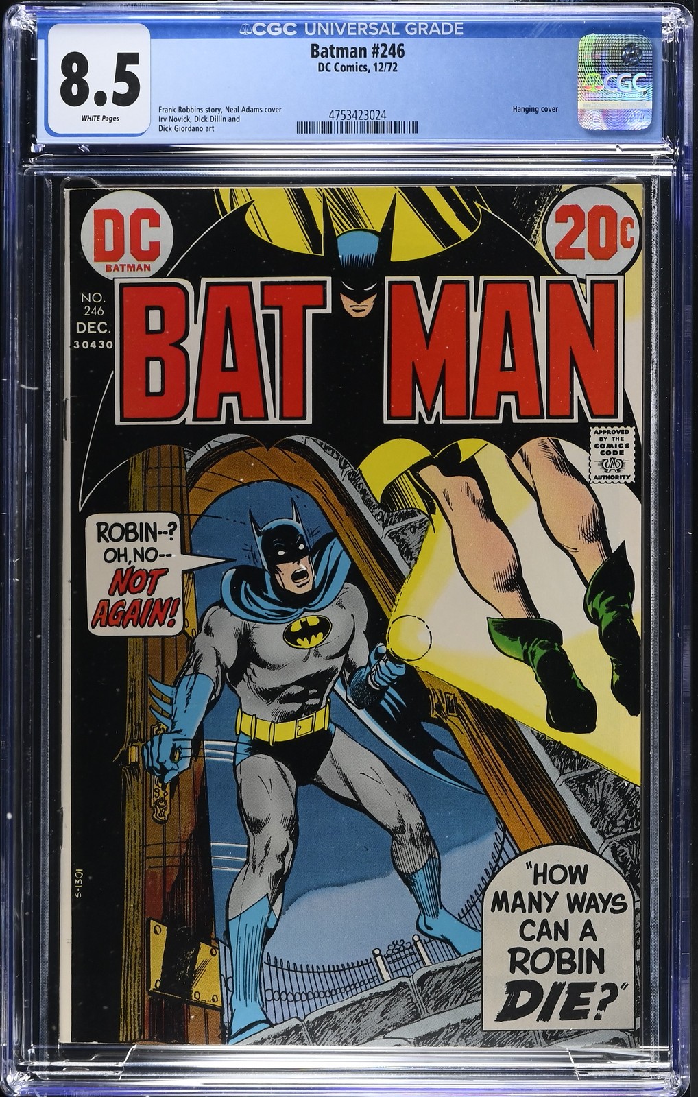 Batman #246 - DC Comics 1972 CGC 8.5 Hanging cover.