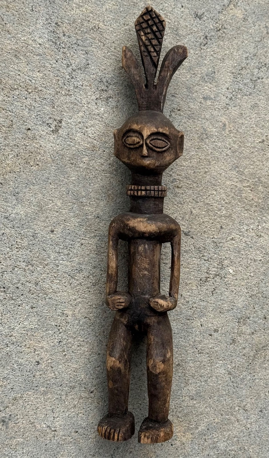 Vintage Senufo Style Standing Male Figure Ivory Coast Mali Wood Sculpture