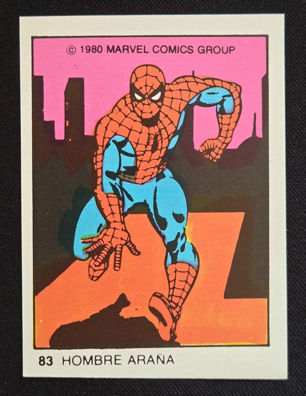 1980 Marvel Argentina Ultra Figus Spider-Man 83 non-terrabusi blank back paper