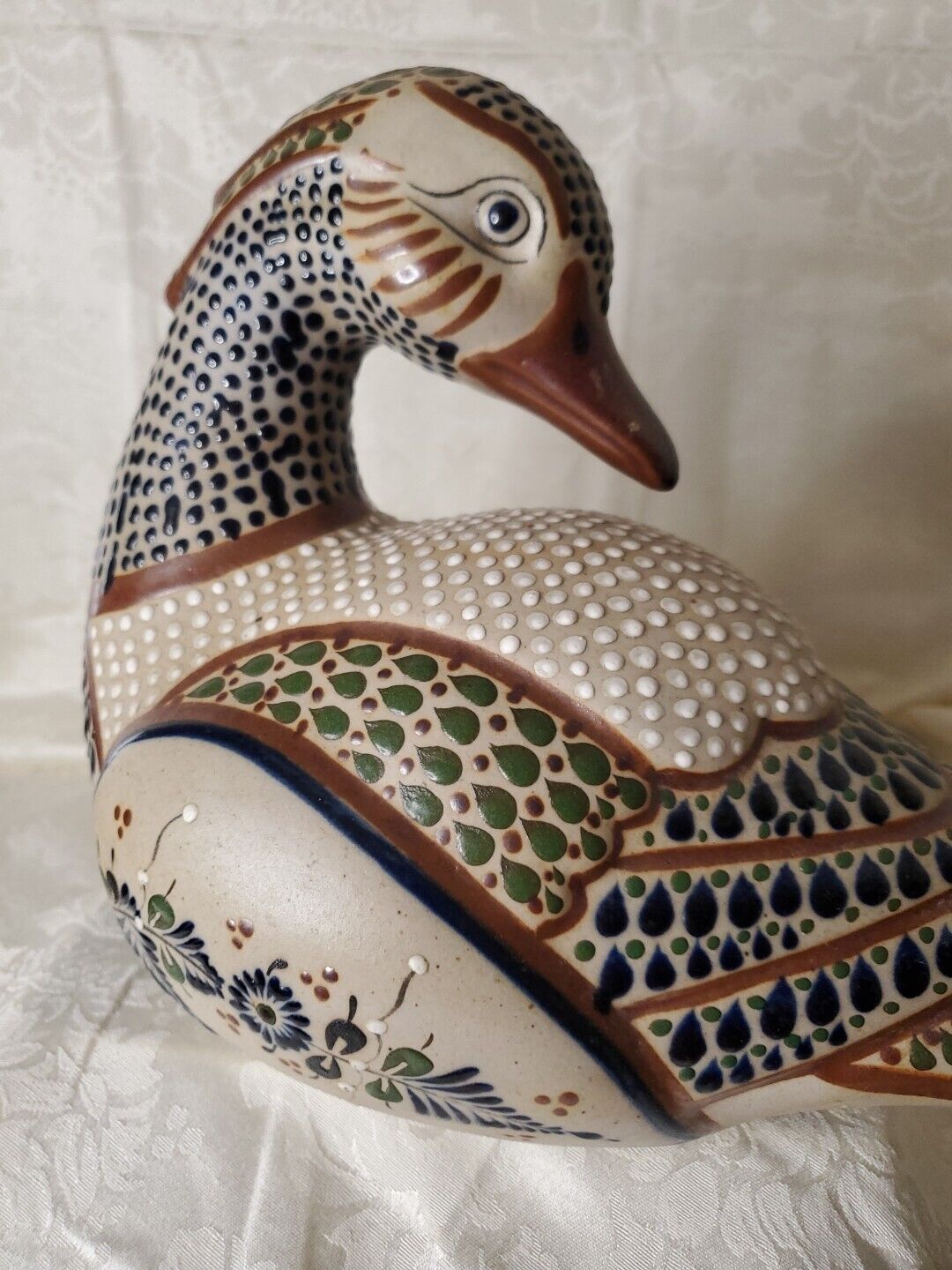 Tonala Duck Large Mexico Hand Crafted Figurine 13\
