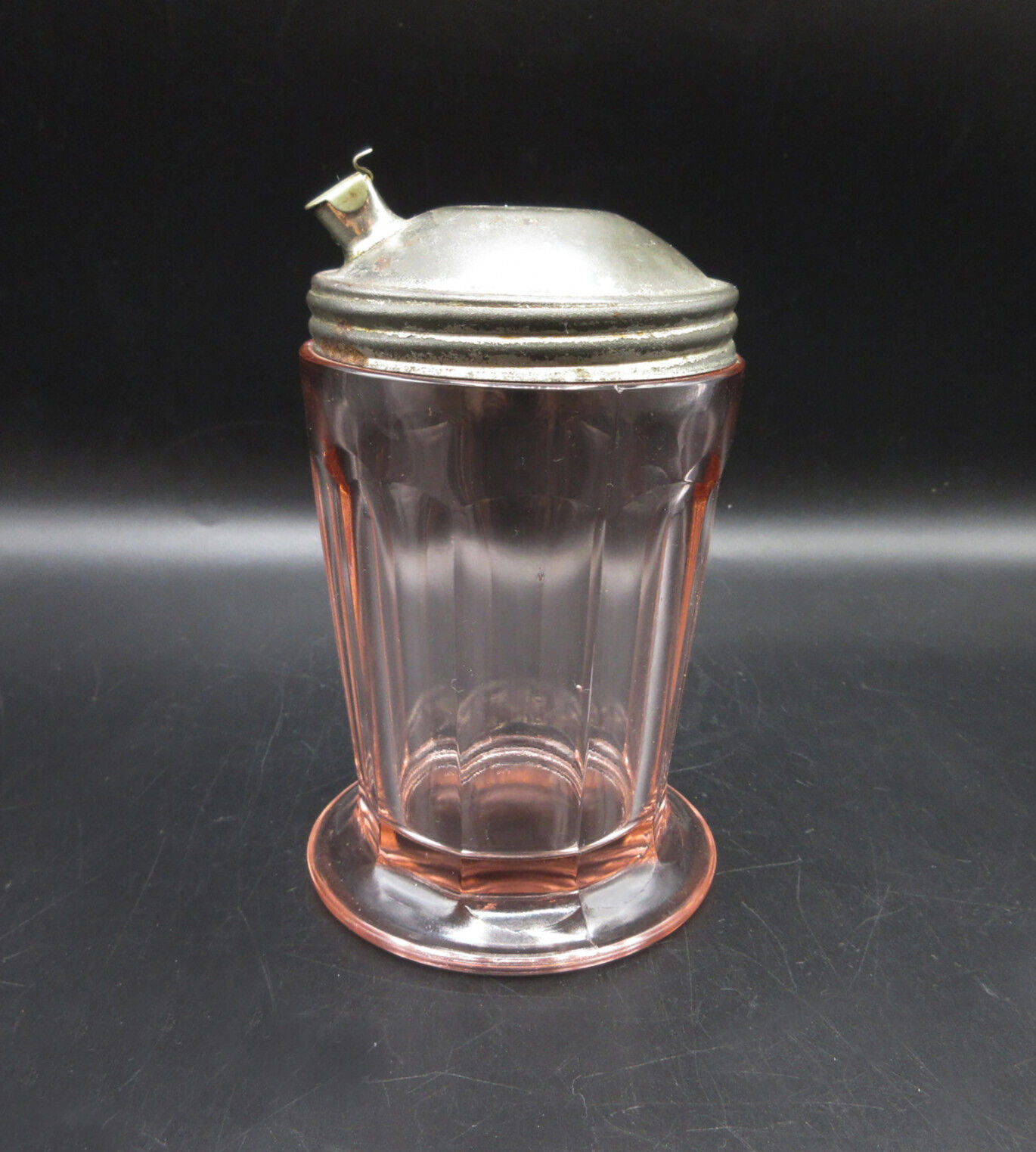 Vintage Pink Glass Sugar Dispenser Pourer Shaker Diner Flip Top Lid Marked 1915 Vintage Pink Glass Sugar Dispenser Pourer Shaker Diner Flip Top Lid Marked 1915