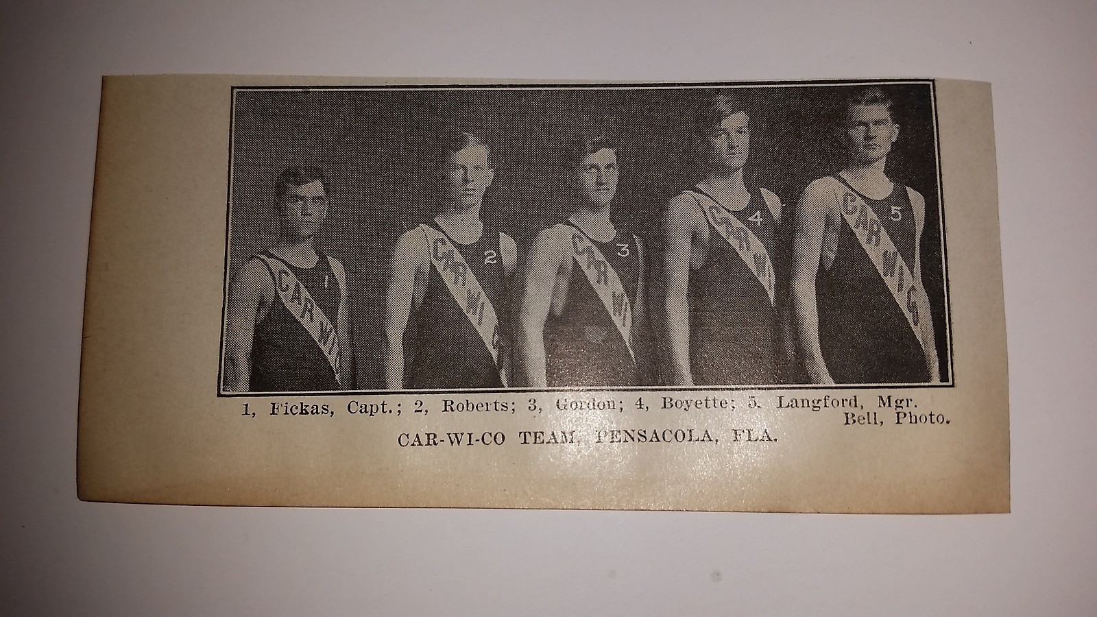 Car-Wi-Co Pensacola Florida 1911-12 Basketball Team Picture RARE Car-Wi-Co Pensacola Florida 1911-12 Basketball Team Picture RARE