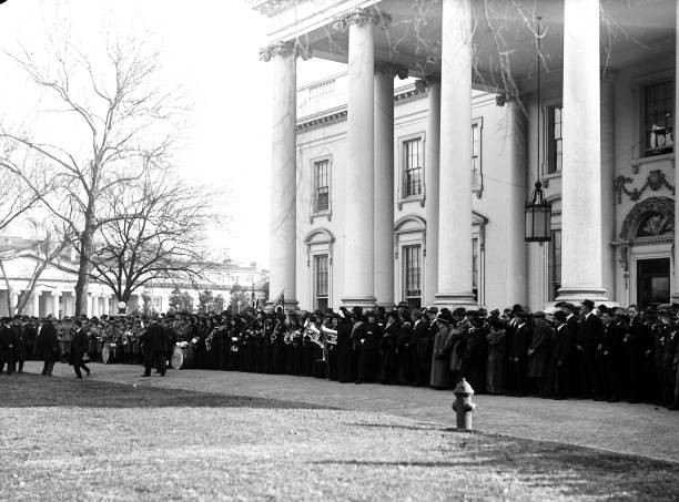 Crowd outside White House ca 1914-1918 Historic Old Photograph Crowd outside White House ca 1914-1918 Historic Old Photograph