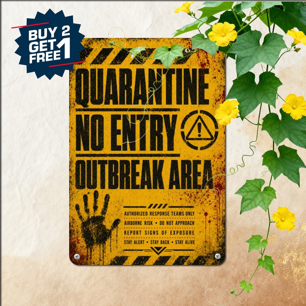 Post Apocalyptic Danger Zone Caution Warning Plaque Retro Metal Tin Wall Sign