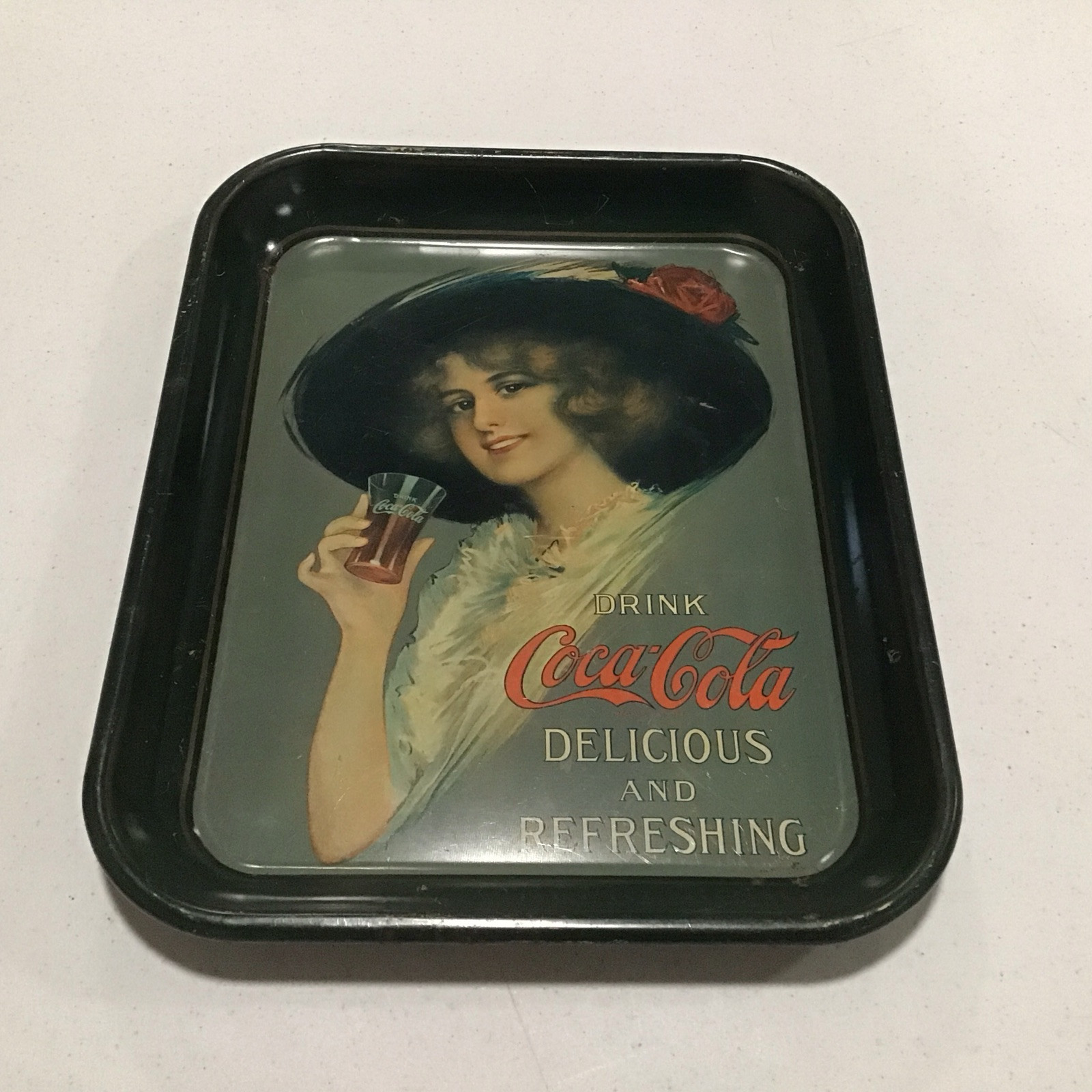Vintage 1912 Coca-Cola Advertising Metal Serving Tray Woman Coke From 1970’s