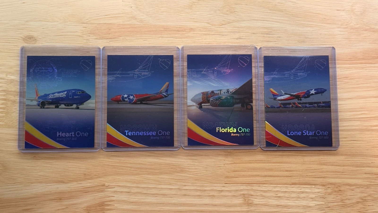 Southwest Airlines Boeing 737 Aircraft Trading Cards Lot of 4