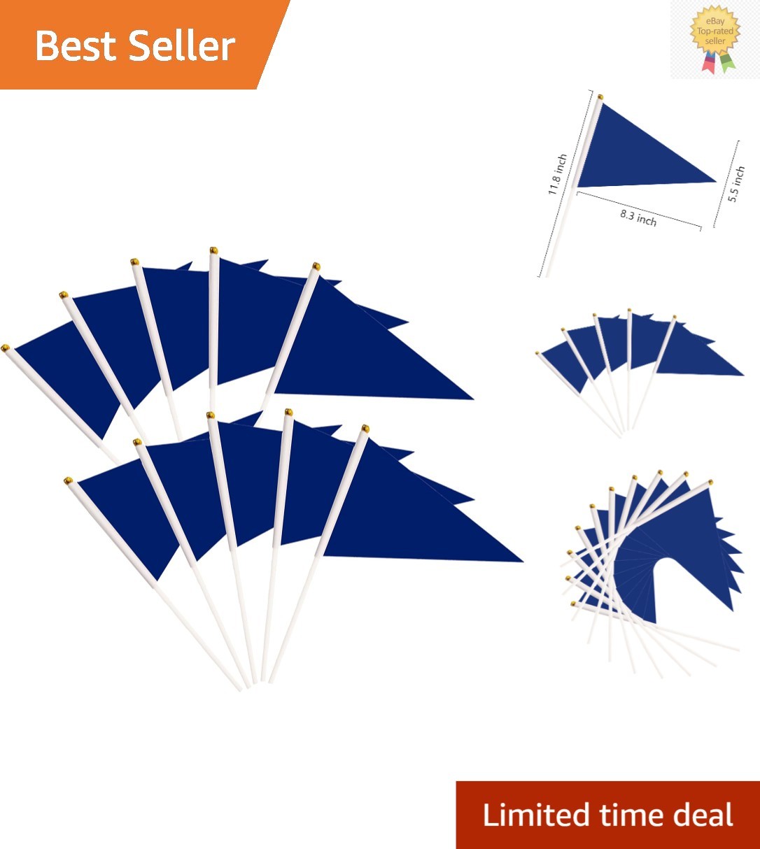 50 Durable Dark Blue Mini Pennant Flags for Parties, Schools, and Grand Openings 50 Durable Dark Blue Mini Pennant Flags for Parties, Schools, and Grand Openings