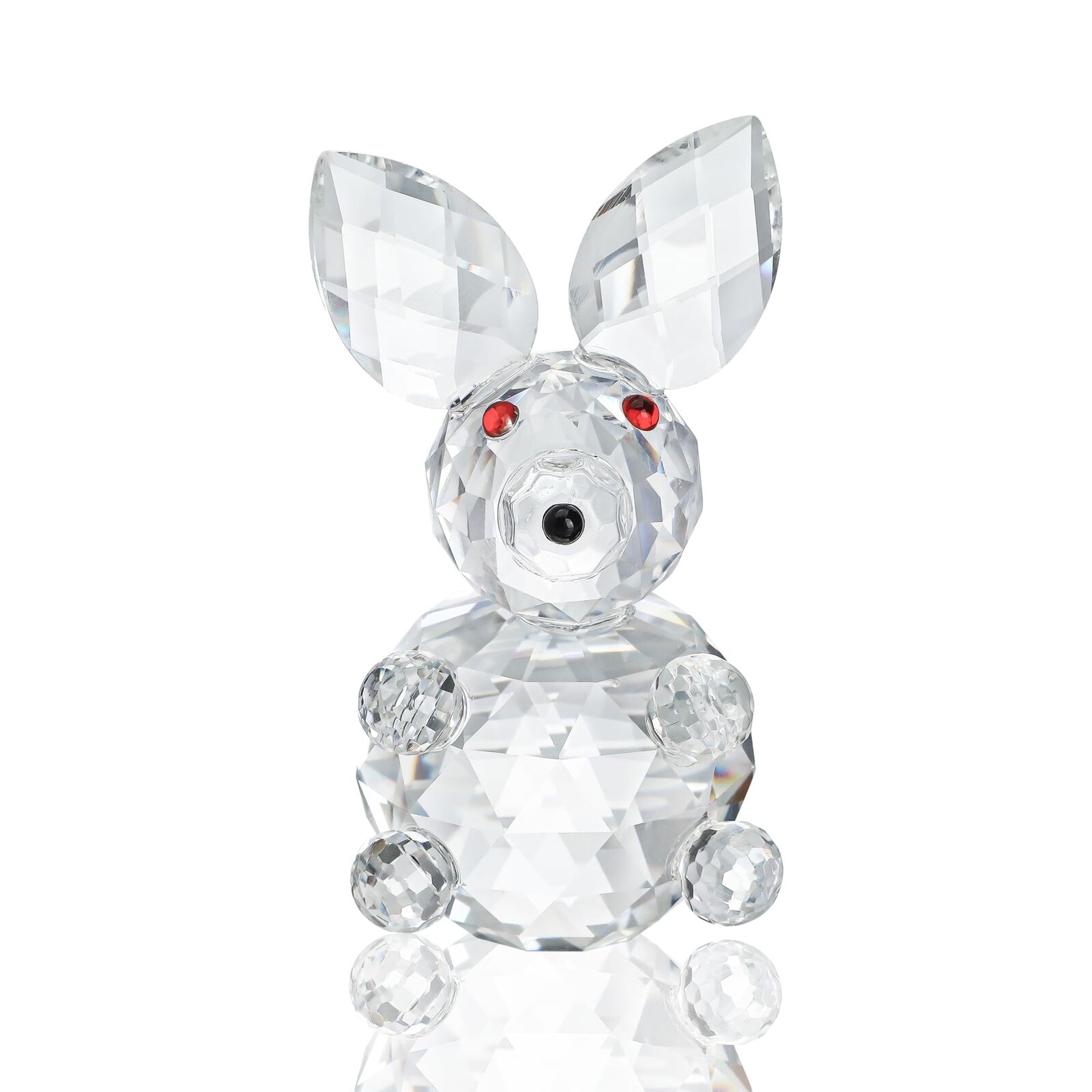 Crystal Bunny Animal Figurine,Collectibles Clear Crystal Art Rabbit Decor Sta...